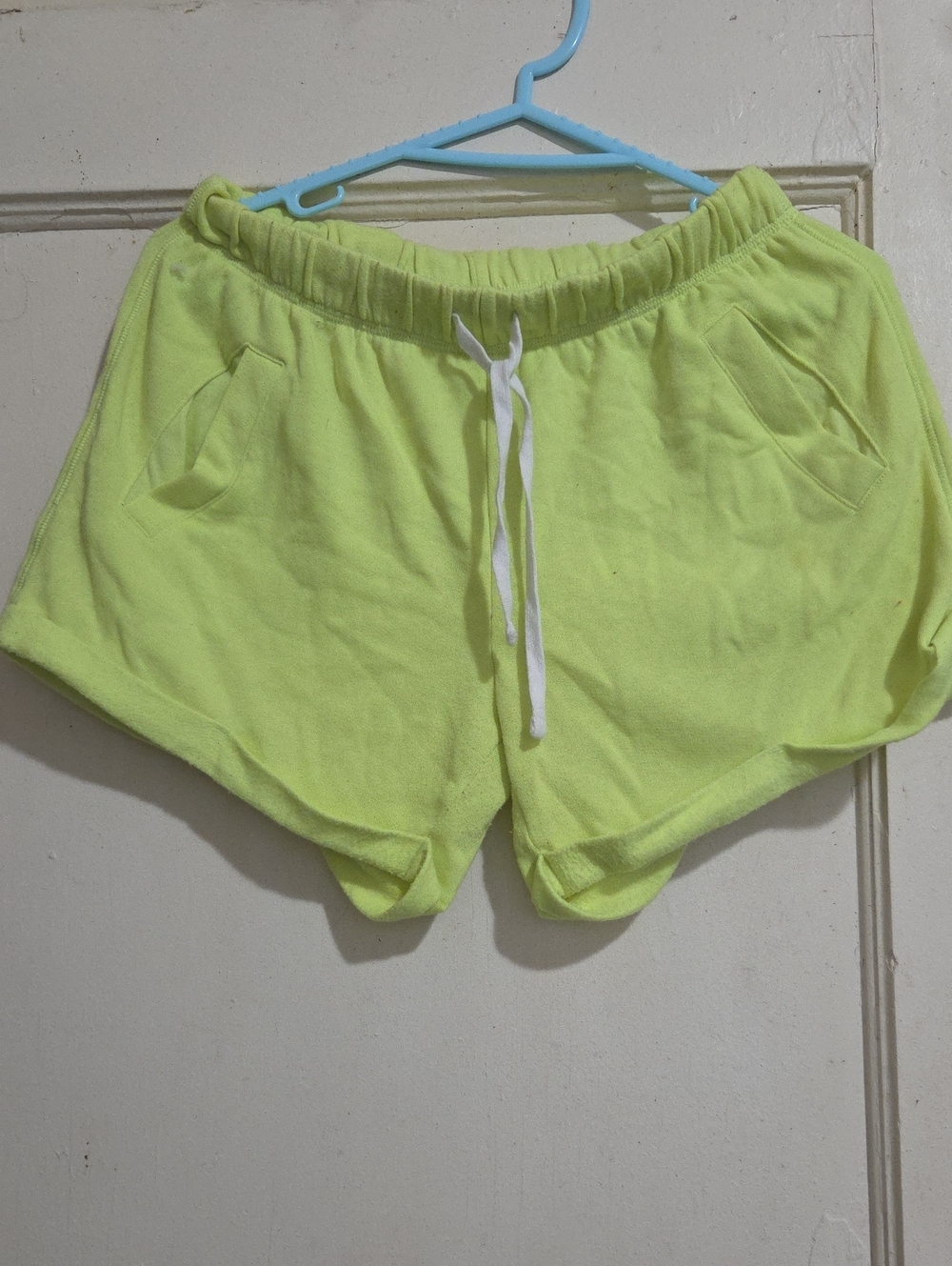 PINK Victoria's Secret Neon Yellow Drawstring Athletic Shorts